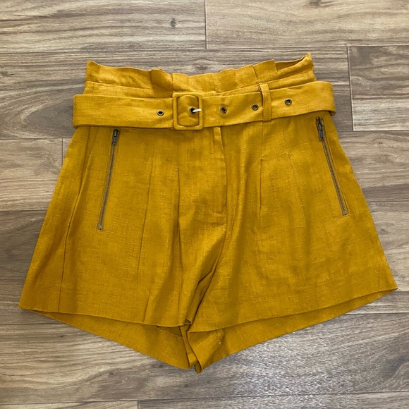 Mustard High Rise Shorts - Picture 1 of 6